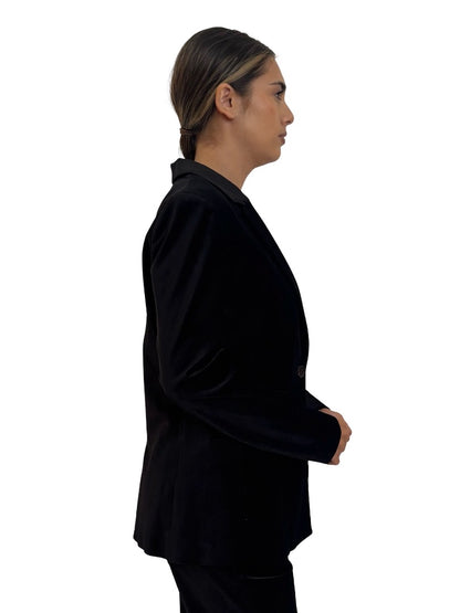 Husk Black Velvet Single Breasted Blazer. Size: 10