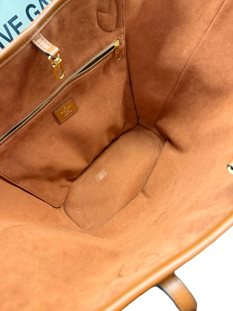 Louis Vuitton Brown Saint Jacques Raffia & Leather Tote Bag.
