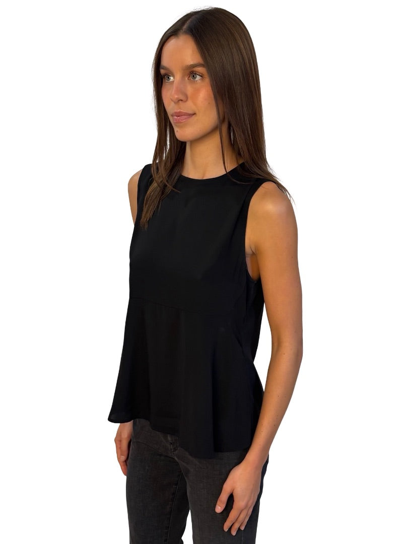 Scanlan Theodore Black Silk Sleeveless Top. Size: 12