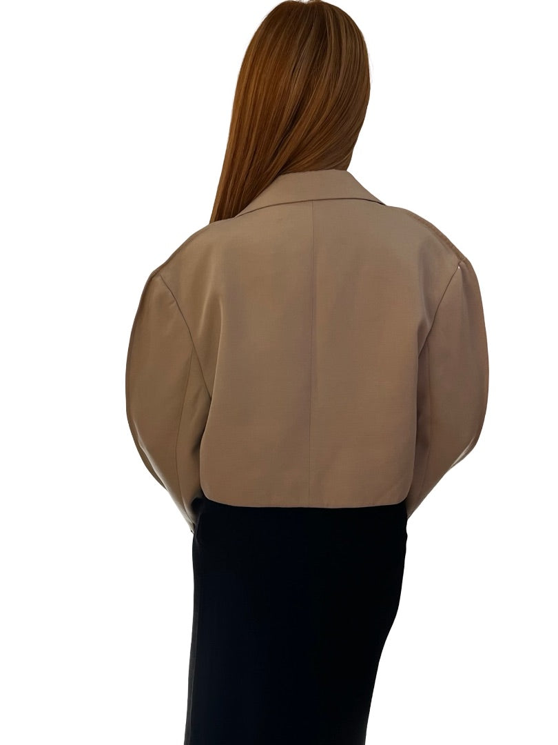 J.W Anderson Neutral Cropped Blazer. Size: 4