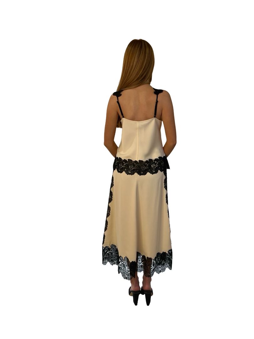 Me+Em Cream Camisole & Skirt Set w/ Black Lace Trim. Size: 8 & 6