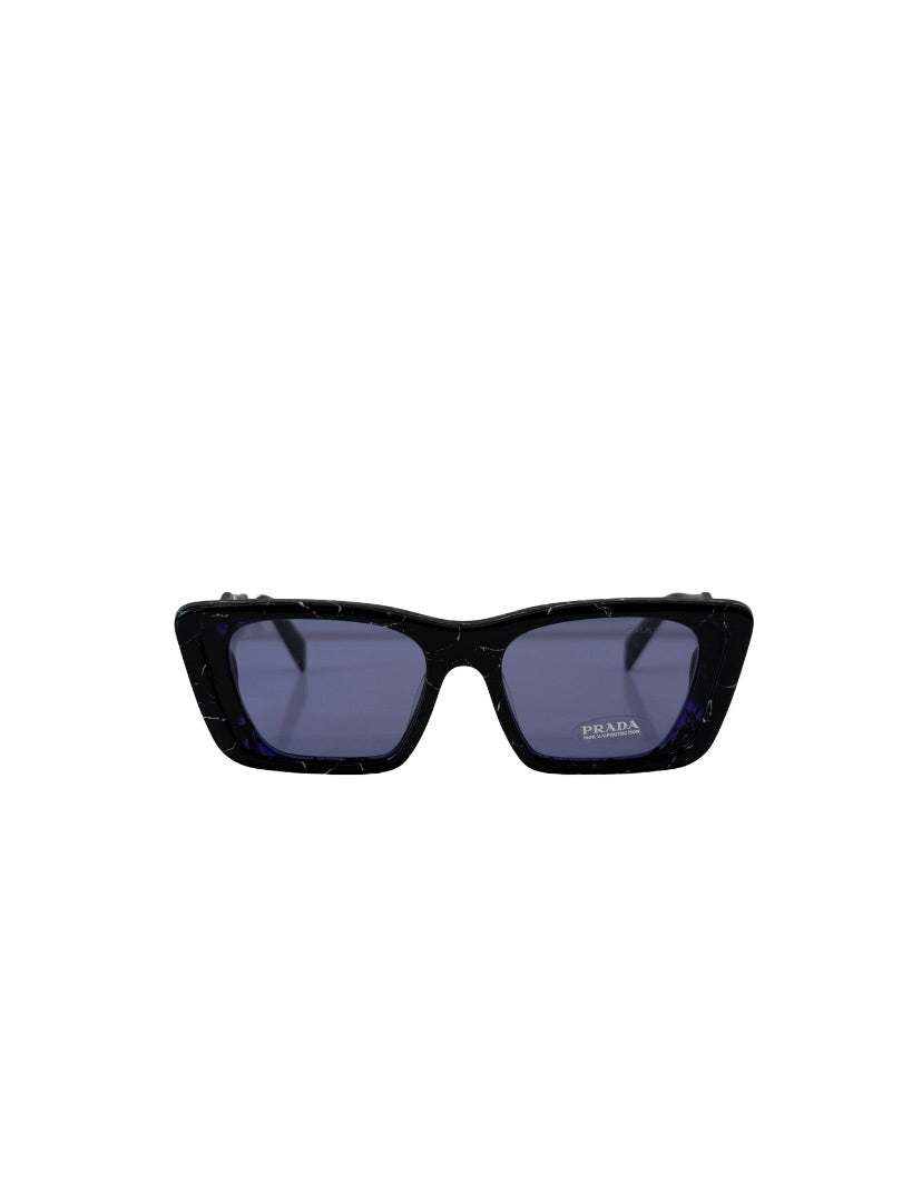 Prada Black Marble 08YSF Sunglasses W Purple Lens.