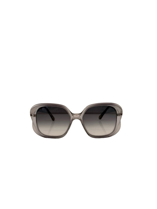 Chloe Clear Blue Oversized Square Glasses.