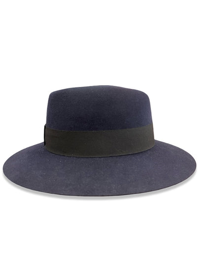 Maison Michel Navy Wool Fedora. Size: M
