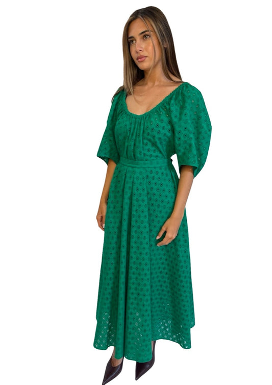 Scanlan Theodore Green Embroidered Dress. Size: 12