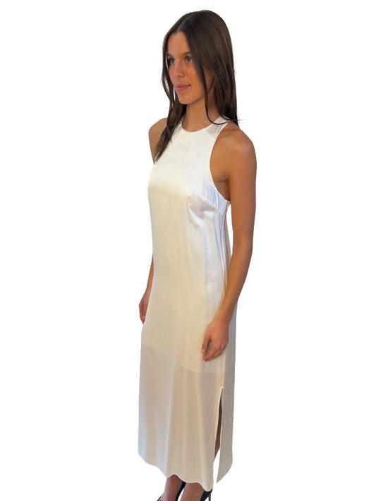 LouLou Studio Cream Silk Halter Dress. Size: XS
