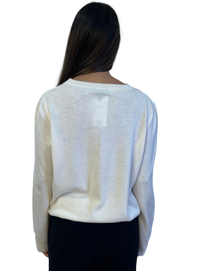A.P.C Cream Wool Blend Crewneck. Size: L