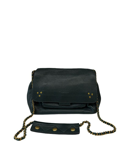 Jerome Dreyfuss Dark Green Lulu Leather Crossbody Bag.