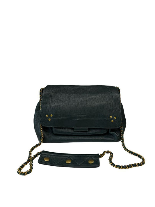 Jerome Dreyfuss Dark Green Lulu Leather Crossbody Bag.