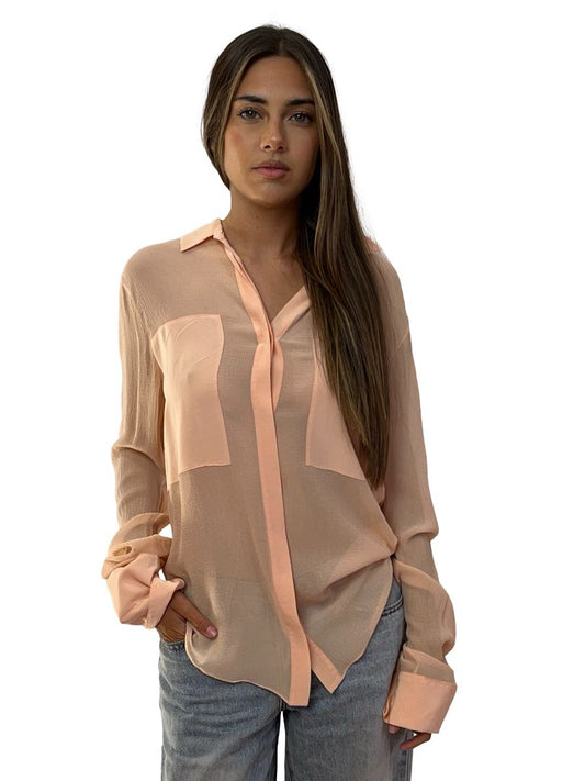 alexanderwang.t Blush Sheer Pocket Silk Shirt. Size: M