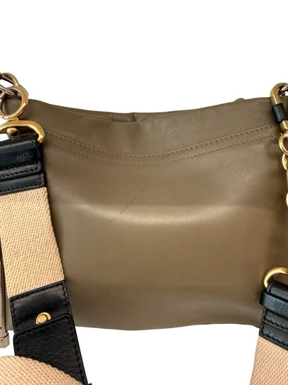 Chloe Khaki 'Roy' Crossbody Clutch Chain Bag.