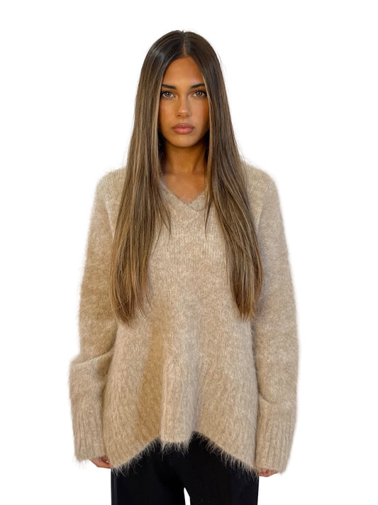Viktoria & Woods Beige Relaxed Alpaca 'Vancouver' Knit Cardigan. Size: 0