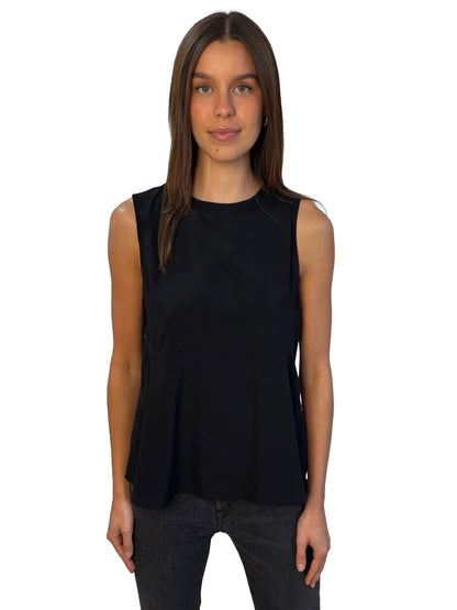 Scanlan Theodore Black Silk Sleeveless Top. Size: 12