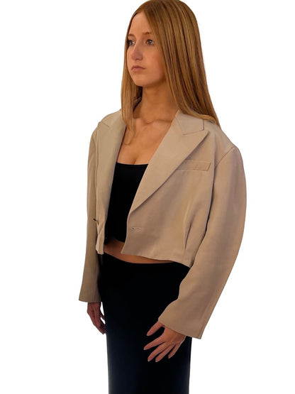 J.W Anderson Neutral Cropped Blazer. Size: 4