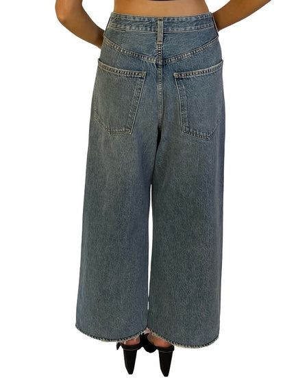 AGOLDE Blue Cross Waist Wide Leg Jeans. Size: 25