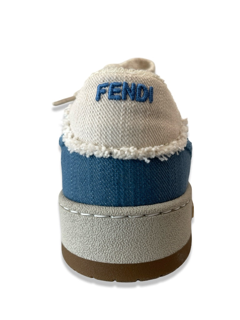 Fendi Blue Match Denim Sneakers. Size: 38