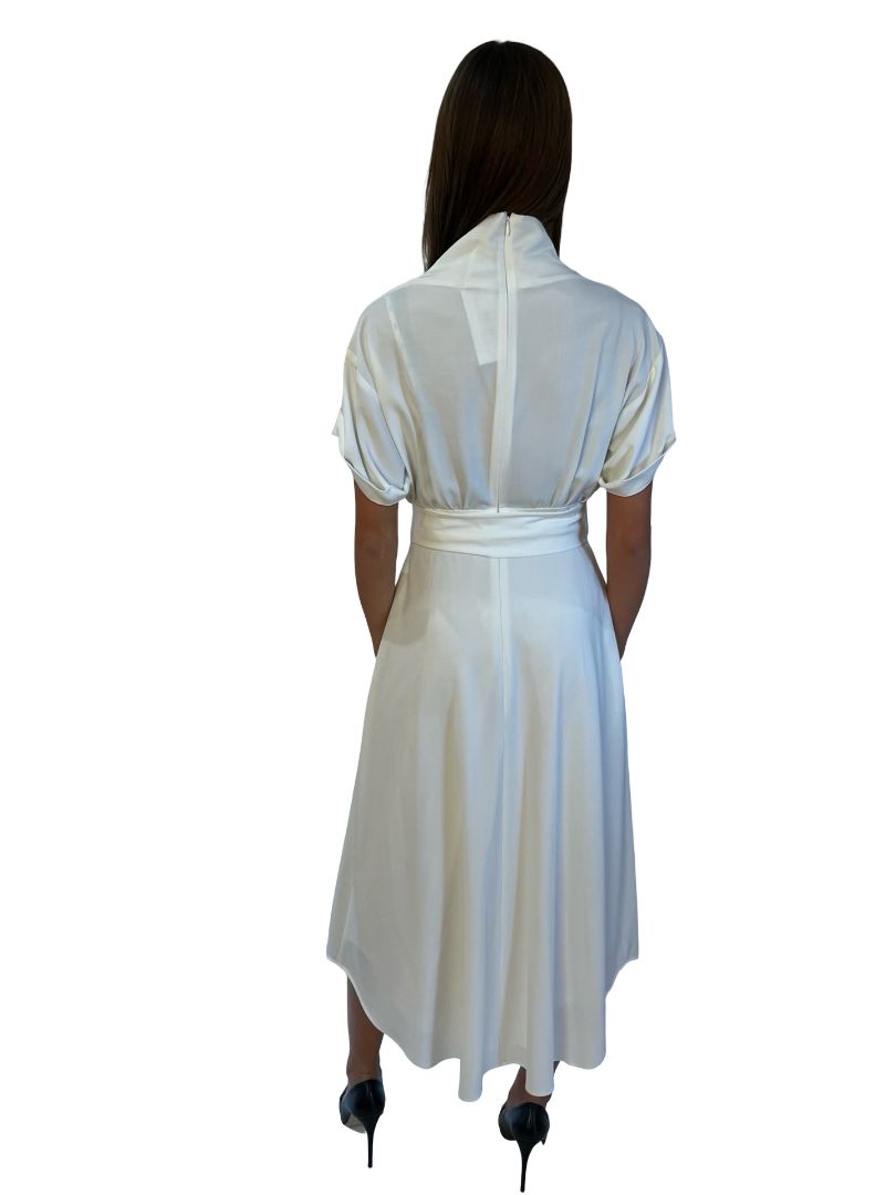 C&M Camilla & Marc White 'Benito' Belted Midi Dress. Size: 8
