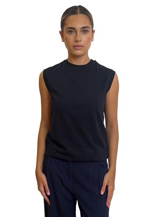 Y's Yohji Yamamoto Black Muscle Top. Size: 4