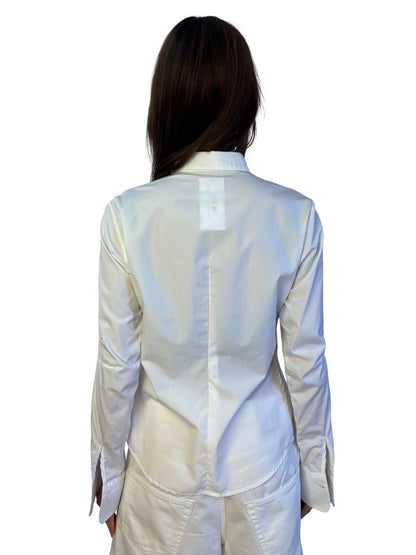Marithé + François Girbaud White Stitch Shirt. Size: 46 IT