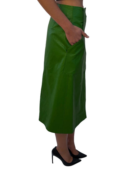 Beatrice Green Button Up Midi Skirt. Size: XS / 8