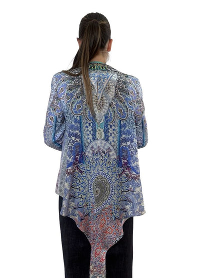 Camilla Blue Jewelled Padded Jacket. Size: 1