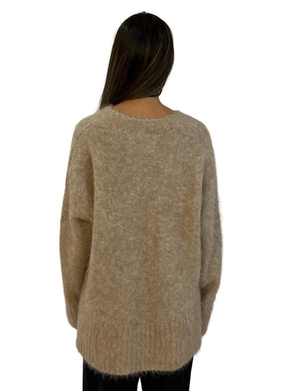 Viktoria & Woods Beige Relaxed Alpaca 'Vancouver' Knit Cardigan. Size: 0