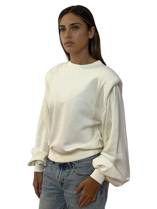 Les Coyotes de Paris Off-White Alison Cropped Sweatshirt. Size: 38