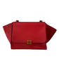 Celine Red Trapeze Leather Handbag. Size: Large