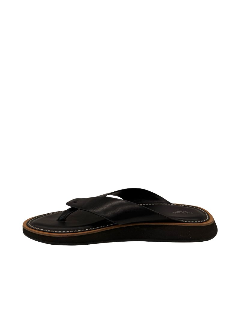 Rag & Bone Black Parker Leather Thong. Size: 39