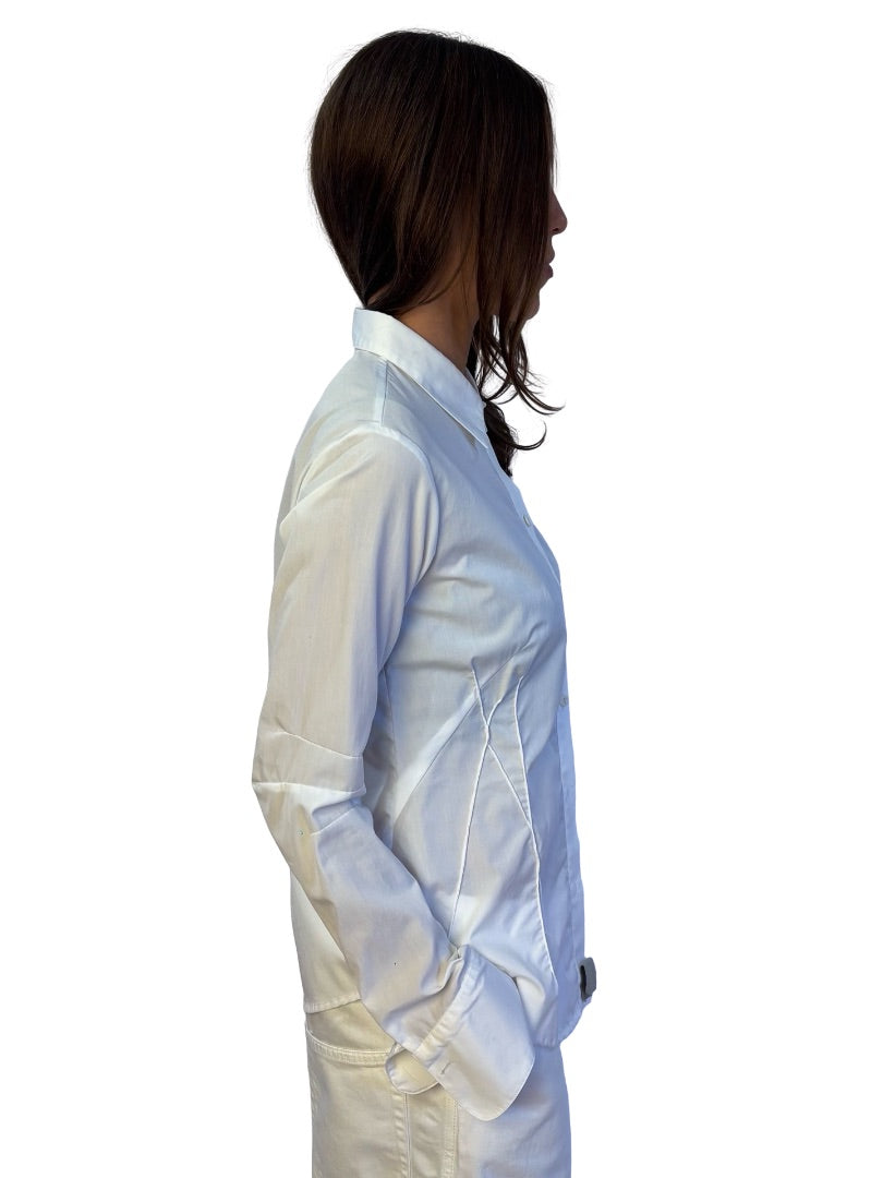 Marithé + François Girbaud White Stitch Shirt. Size: 46 IT