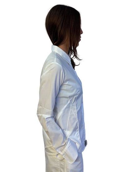 Marithé + François Girbaud White Stitch Shirt. Size: 46 IT