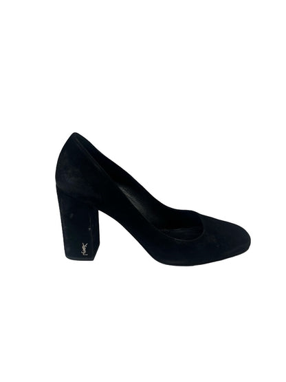 Saint Laurent Black Suede Block Heel. Size: 37