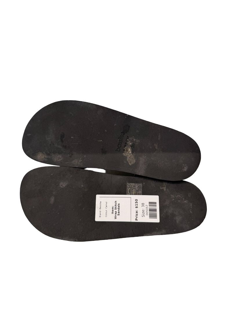 Bassike Camel Wrap Stitch Sandals. Size: 38