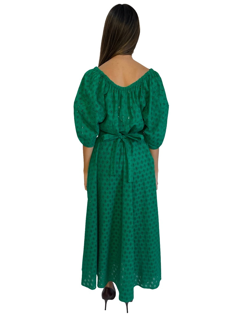 Scanlan Theodore Green Embroidered Dress. Size: 12