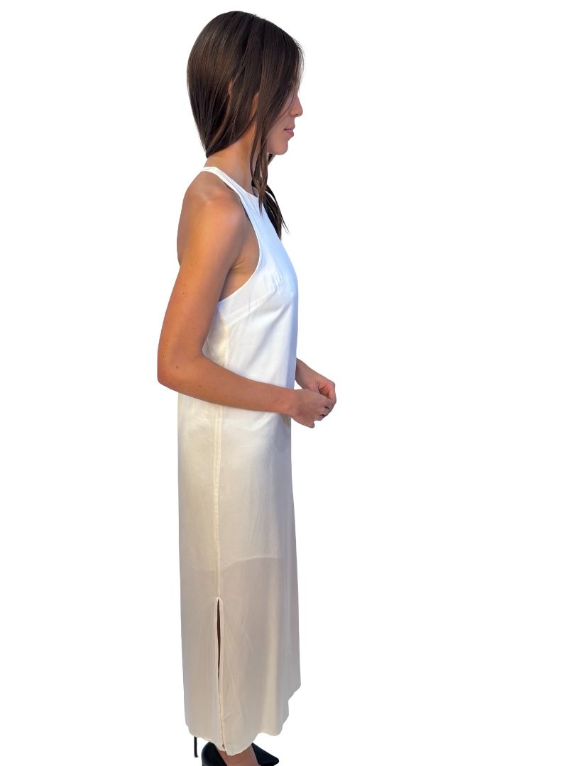 LouLou Studio Cream Silk Halter Dress. Size: XS