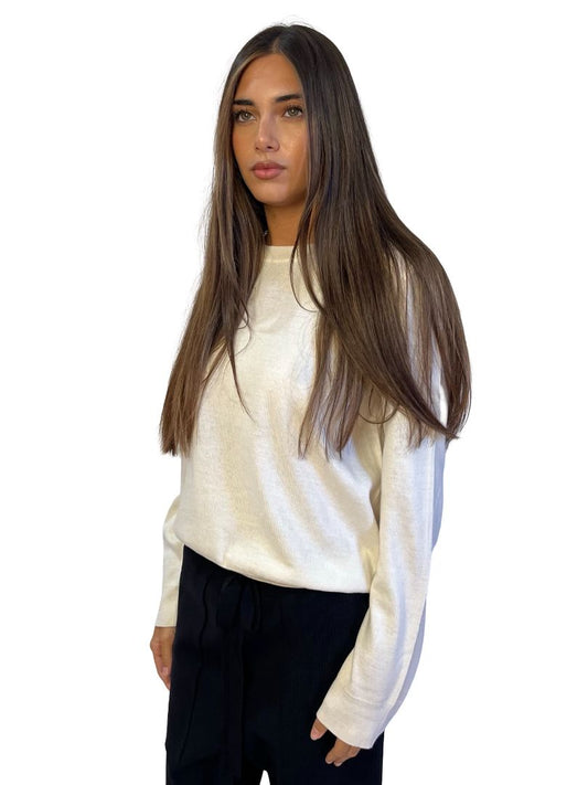 A.P.C Cream Wool Blend Crewneck. Size: L