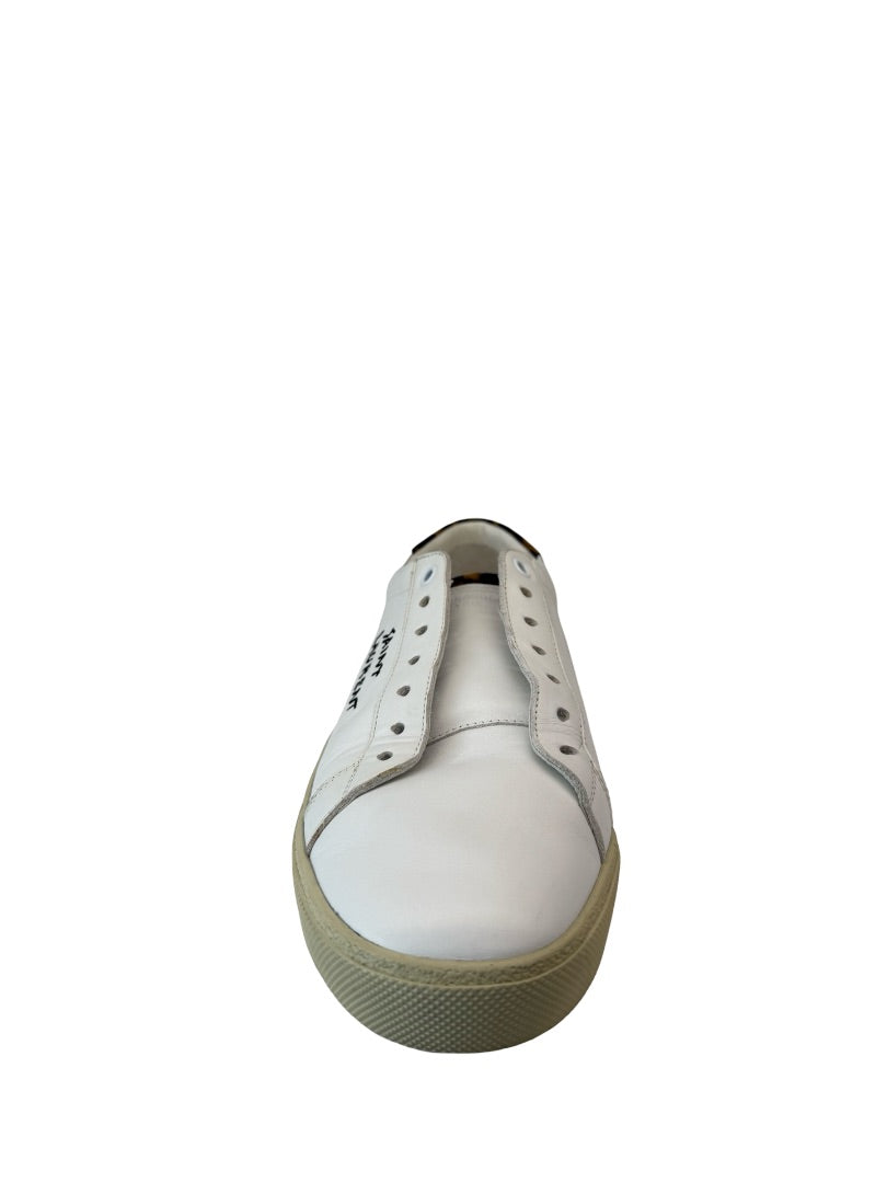 Saint Laurent White 'Court Classic Low Top Leather' Sneakers. Size: 41