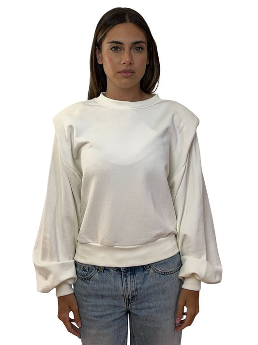 Les Coyotes de Paris Off-White Alison Cropped Sweatshirt. Size: 38