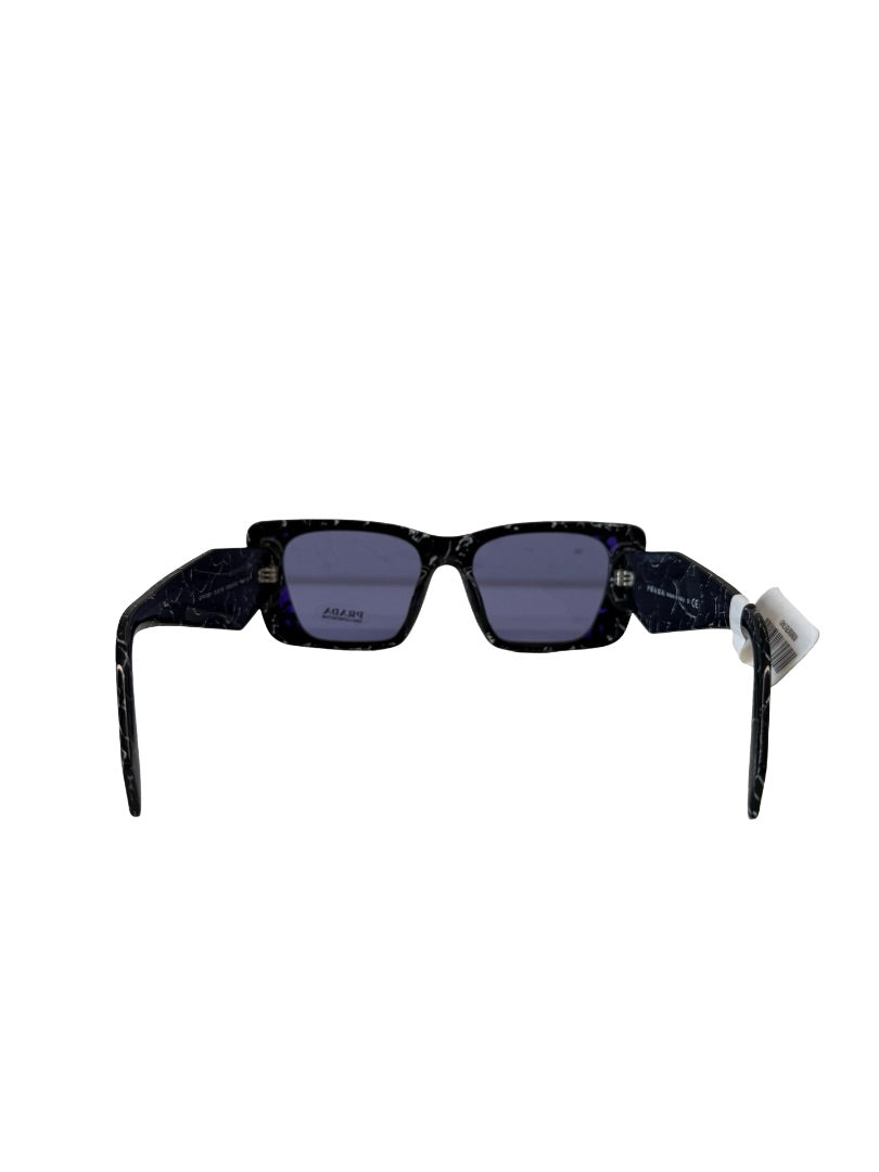 Prada Black Marble 08YSF Sunglasses W Purple Lens.