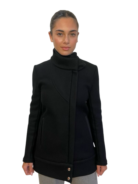 IRO Black Wool Blend Coat. Size: 38