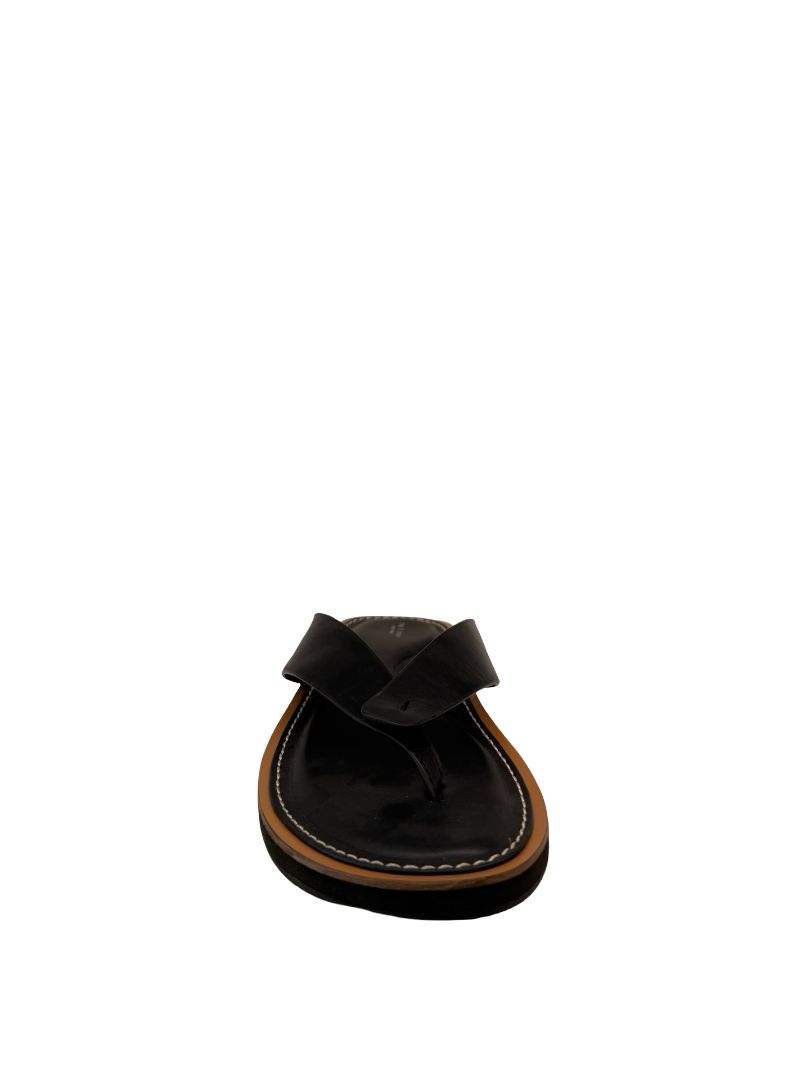 Rag & Bone Black Parker Leather Thong. Size: 39