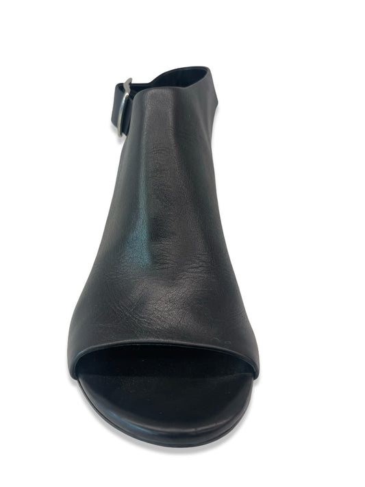 Alexander Wang Black Nadia Leather Open-Toe Slingback Boot. Size: 40