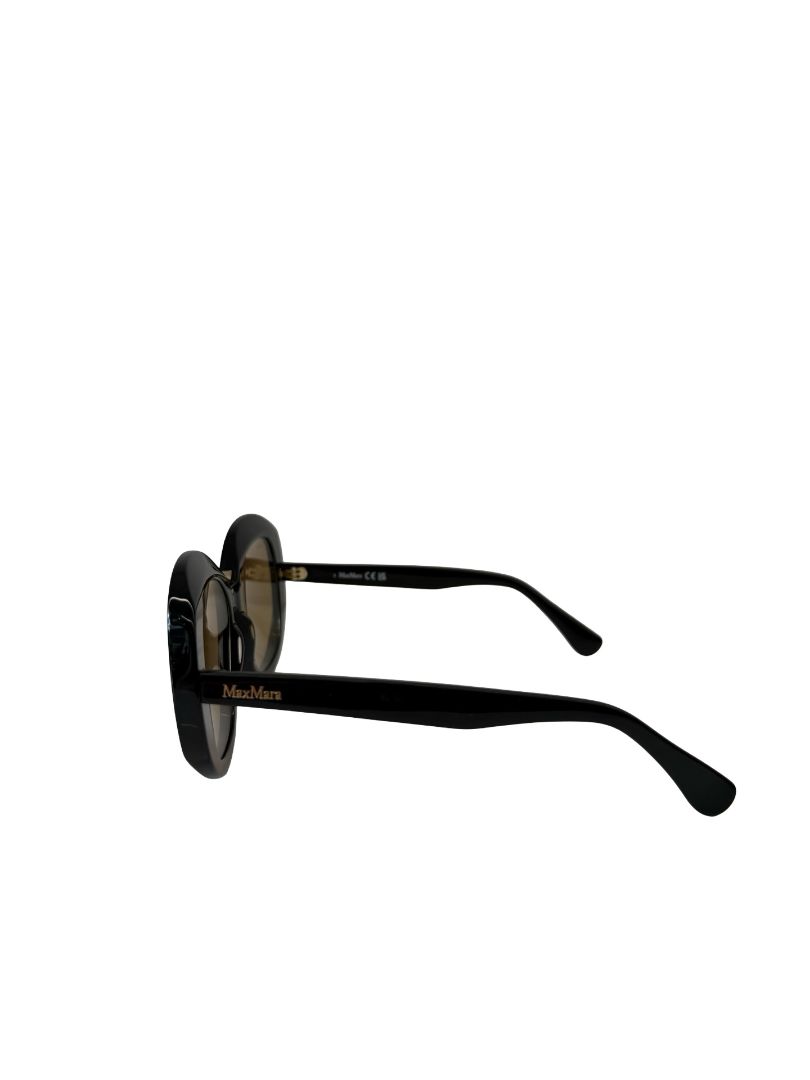 MaxMara Black/Orange 'Edna MM0087' Sunglasses W Gold Bridge.