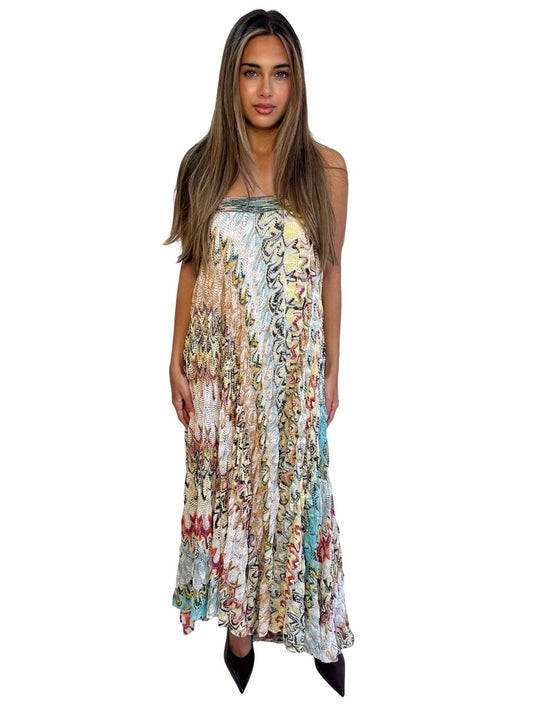 Missoni Multi-Colour Crochet Knit Maxi skirt. Size: 46