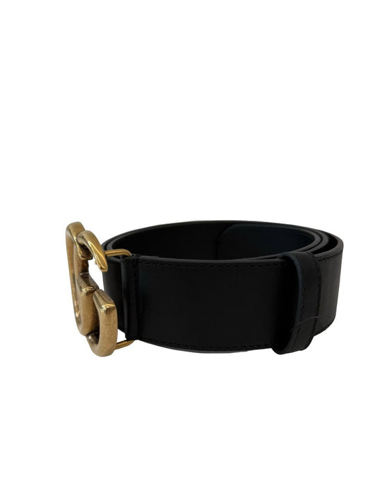 Gucci Black GG Marmont Leather Belt.