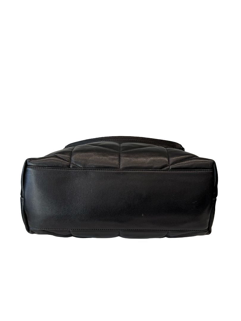 Saint Laurent Black Lambskin Medium Puffer Chain Bag.