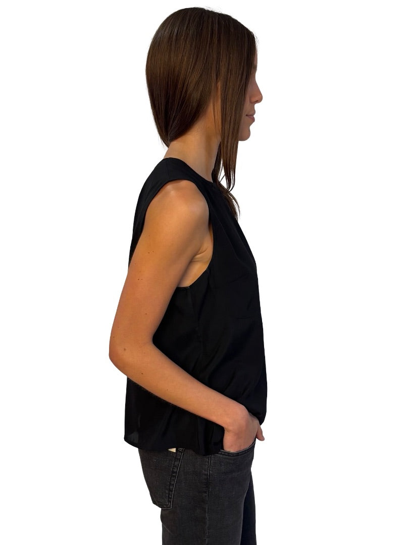 Scanlan Theodore Black Silk Sleeveless Top. Size: 12