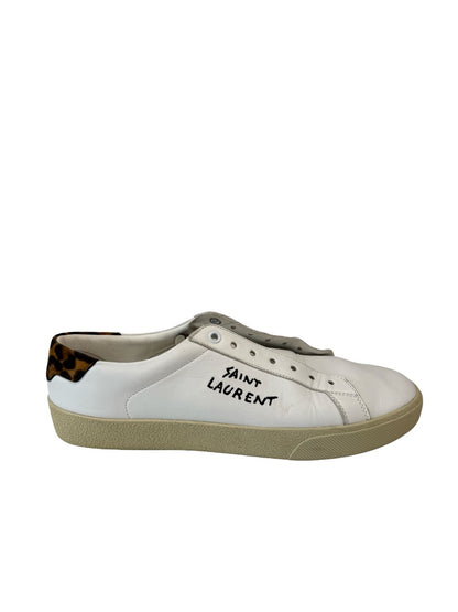 Saint Laurent White 'Court Classic Low Top Leather' Sneakers. Size: 41