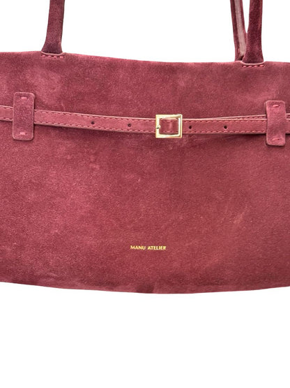 Manu Atelier Merlot 'Le Cambon East West' Suede Handbag.