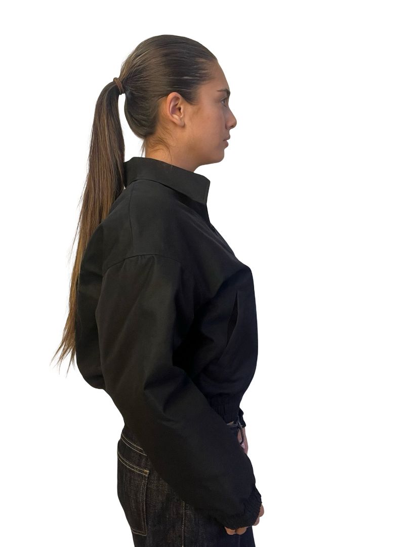 Alpha 60 Black Joplin Bomber Jacket. Size: XXS